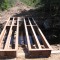 Steel stringers were used in this temporary bridge to span 26ft.  