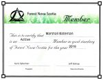 Marshall Bateman - Forest Nova Scotia - Certificate