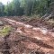 Before stripping the road bed, it is sometimes necessary to install a ditch in the hard pan to control surface water.
